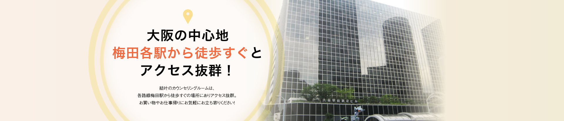 大阪の中心地 淀屋橋駅から徒歩5分と アクセス良好！